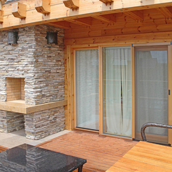 Luxury lighting of a family house patio with wrought iron lights BARK