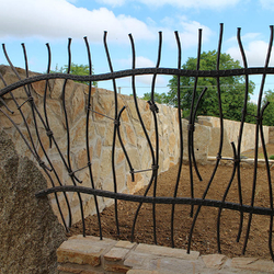 A wrought iron fence