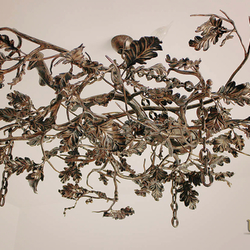 Artistic hand-forged chandelier with the motif of nature Artistic hand-forged chandelier with the motif of nature