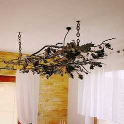 An oak chandelier - hand forged interior lights An oak chandelier - hand forged interior lights