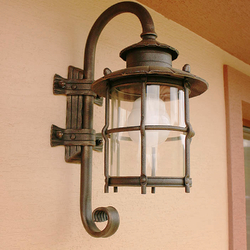 A wrought iron garden lamp with glass - luxury light A wrought iron garden lamp with glass - luxury light
