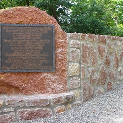 Geschmiedete Tafel mit dem Text hergestellt fr den Wallfahrtsort