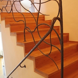 Hand wrought iron interior staircase railing