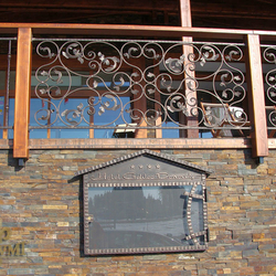 Entrance and terrace railings in the Galileo Hotel - a detail