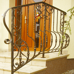 A wrought iron railing - house entrance