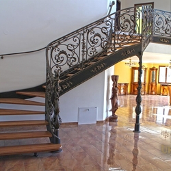 Schmiedeeiserne Treppe mit prunkvollem Geländer Schmiedeeiserne Treppe mit prunkvollem Geländer
