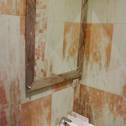 Spiegel mit Edelstahlrahmen fr Badezimmer  Exklusiver Spiegel, handgefertigt im Atelier fr Kunst und Design
