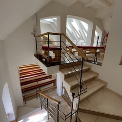 Interior railing on the staircase and gallery in the church in Ladomirov - forged railing