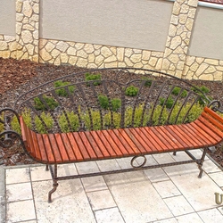 Schmiedeeiserne Sitzbank mit Holz - Gartenbank Schmiedeeiserne Sitzbank mit Holz - Gartenbank