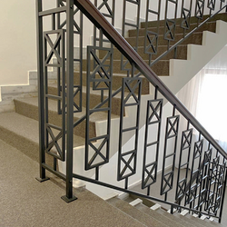 Metal railing for hotel interior staircase  modern design
