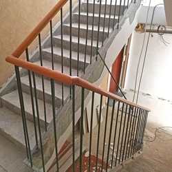 View of the interior railings before the reconstruction of the pension