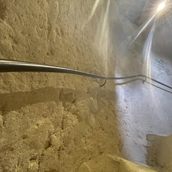 A spiral handrail in the church tower - interior railings